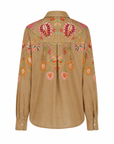 Chemisier floral ethnique beige