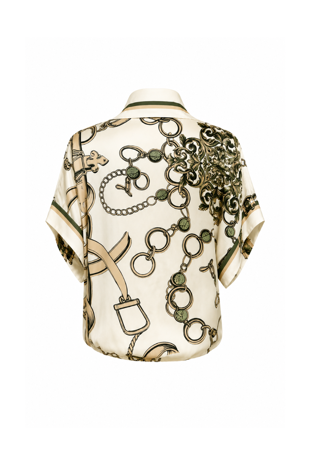 Blouse maillons écru kaki