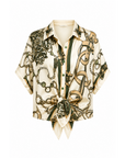 Blouse maillons écru kaki