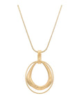 Sautoir doré pendentif 2 anneaux