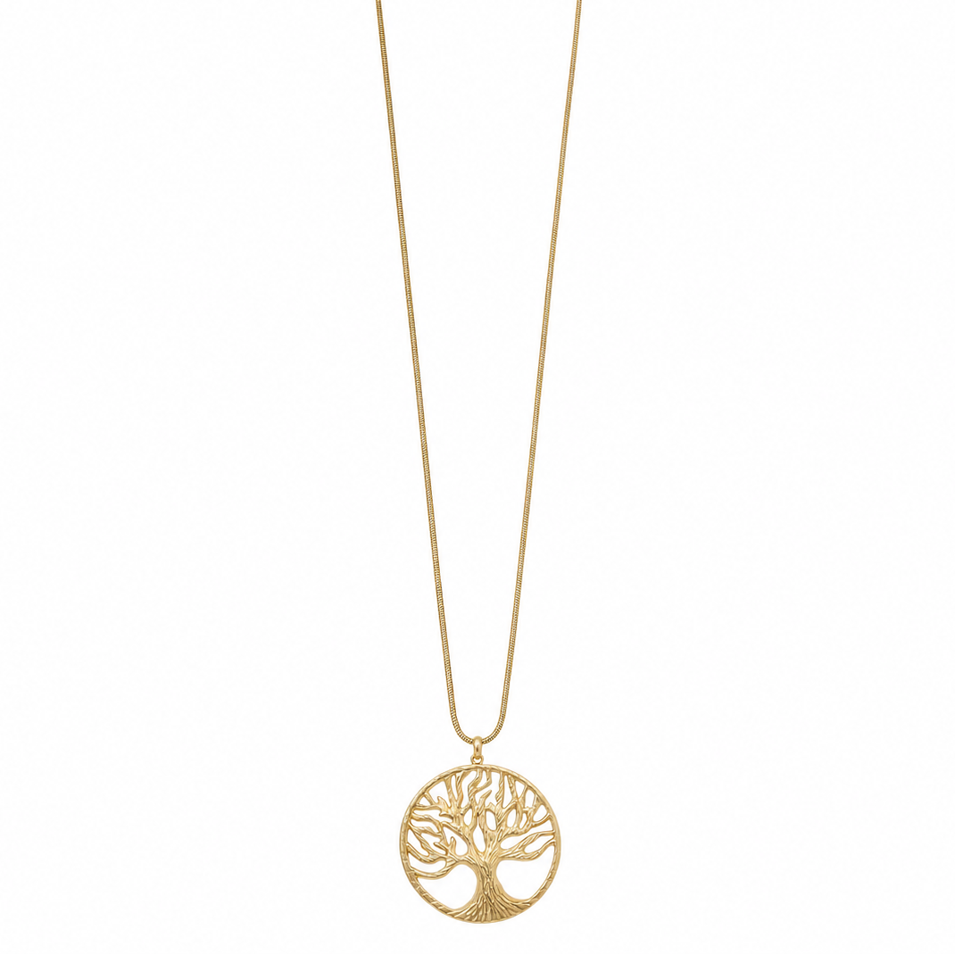Sautoir doré pendentif arbre de vie doré
