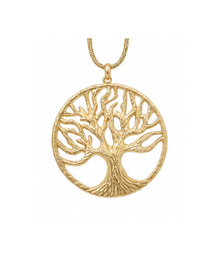 Sautoir doré pendentif arbre de vie doré
