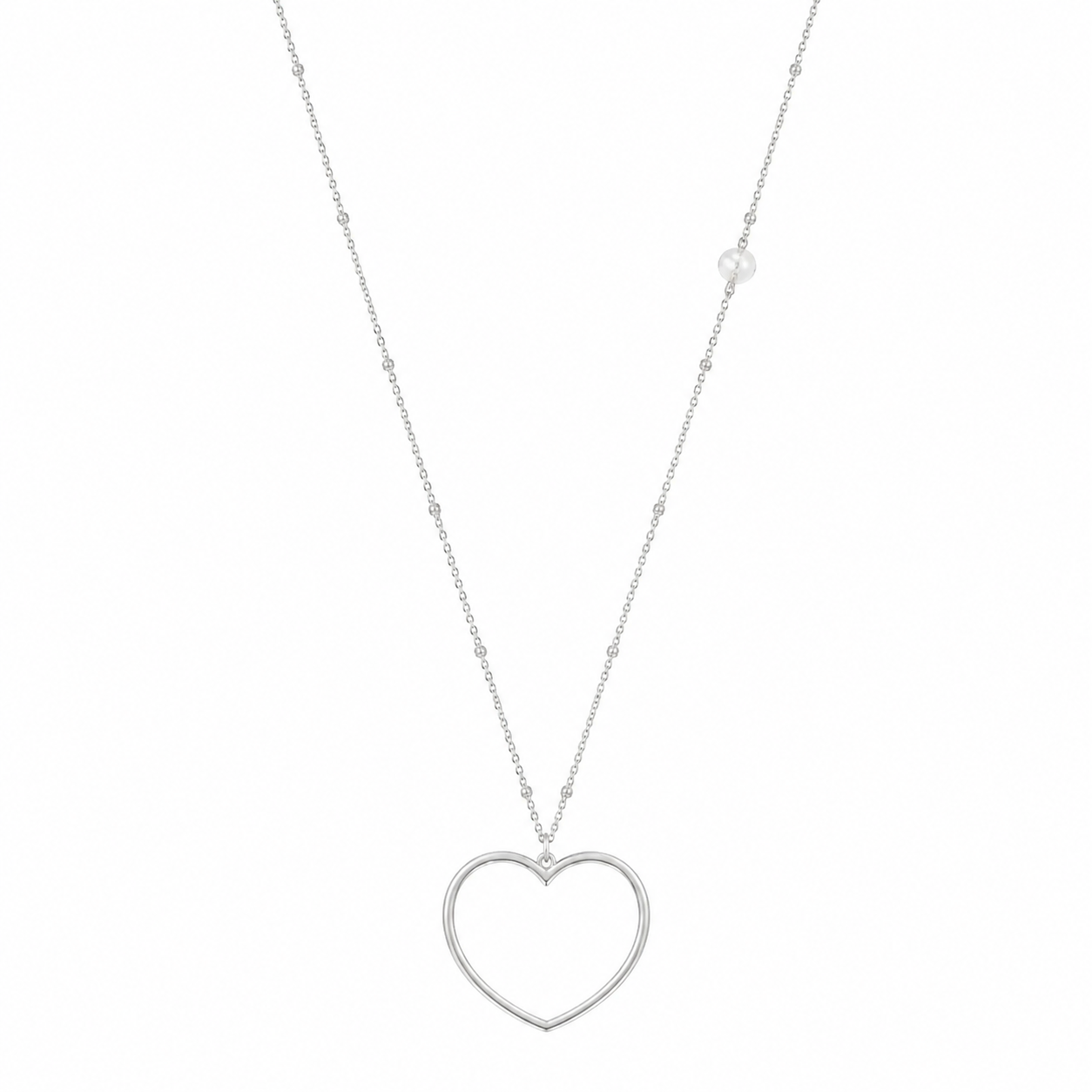 Sautoir chaine pendentif coeur argent