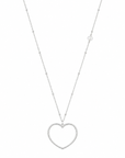 Sautoir chaine pendentif coeur argent