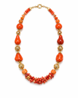 Modeschmuck-Kette Korallensteine