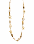 Collier long COEUR/FLEUR beige