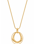 Sautoir doré pendentif 2 anneaux