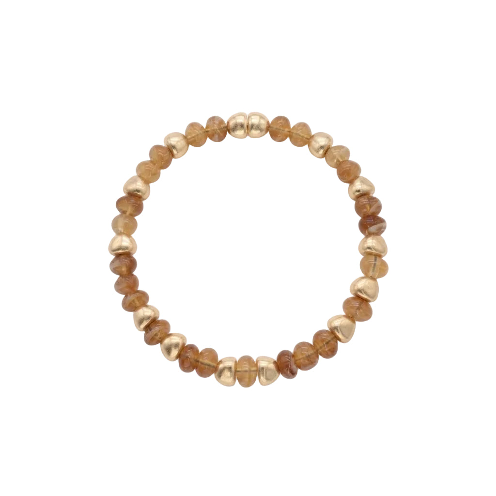Collier perles beige-doré