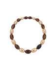 Collier perles cacao-doré
