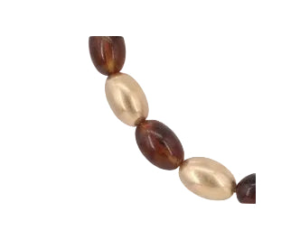 Collier perles cacao-doré