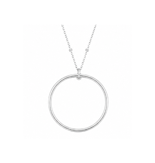 Sautoir chaine pendentif anneau argent
