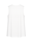 Top col V maille glacée blanc