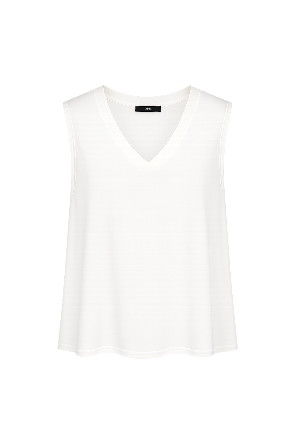 Top col V maille glacée blanc