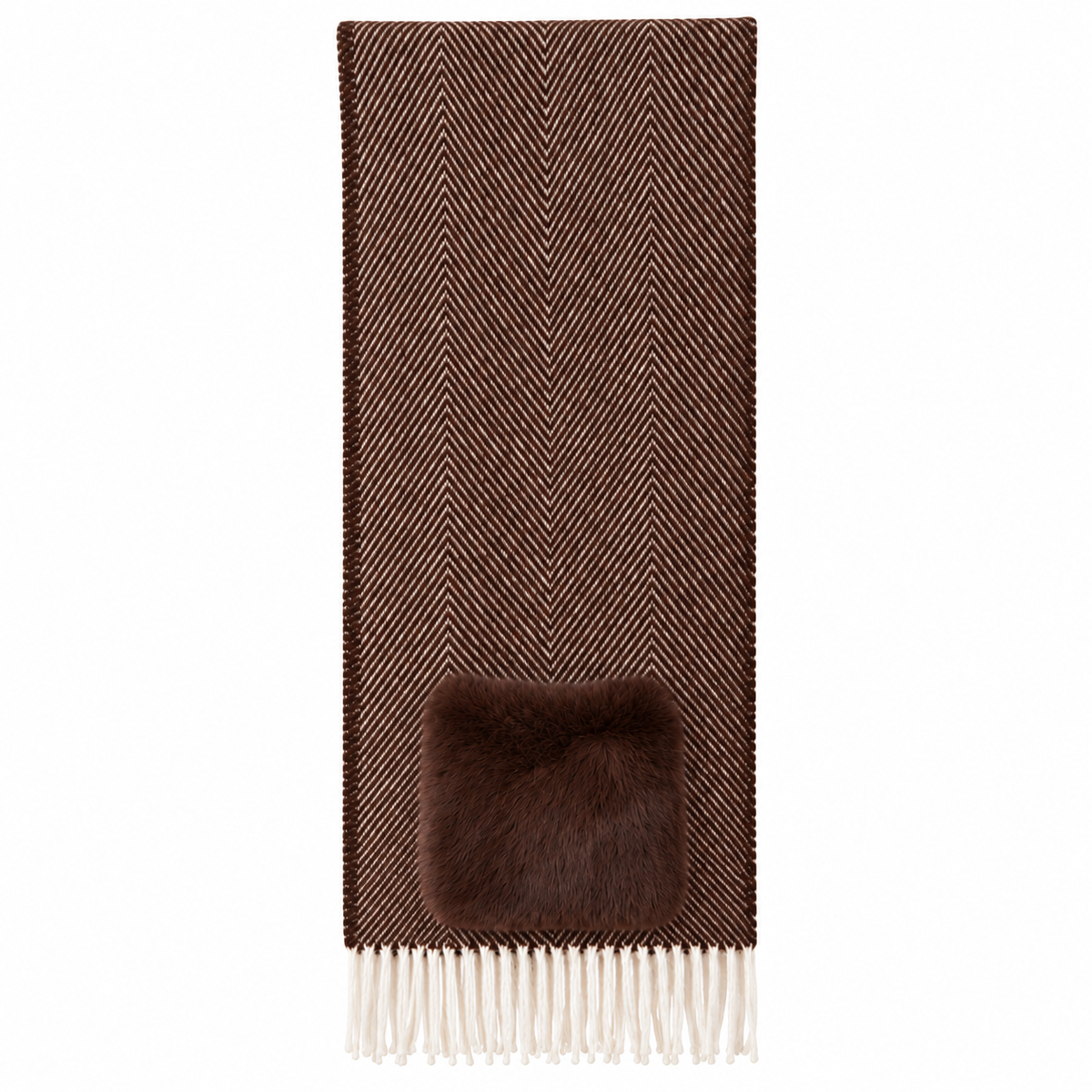 Châle chevrons choco/écru