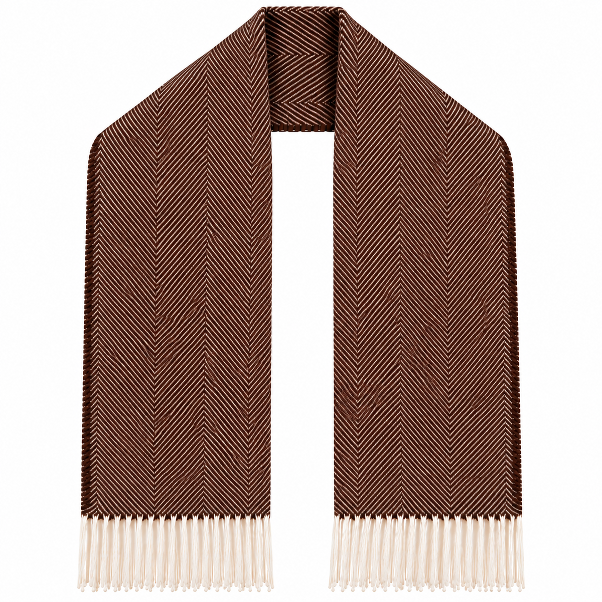 Châle chevrons choco/écru
