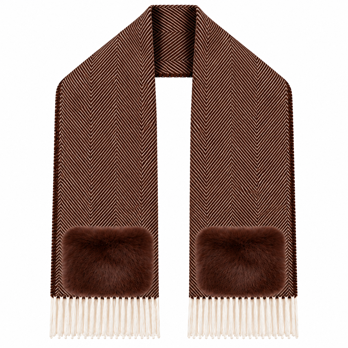 Châle chevrons choco/écru