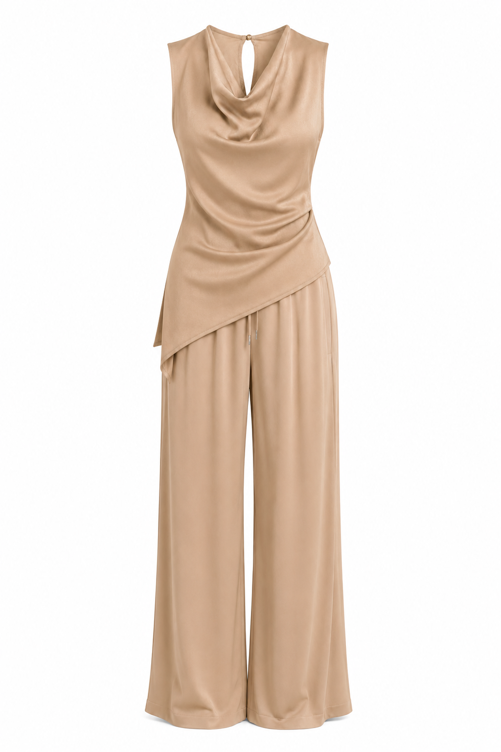 Pantalon Mariley fluide large beige