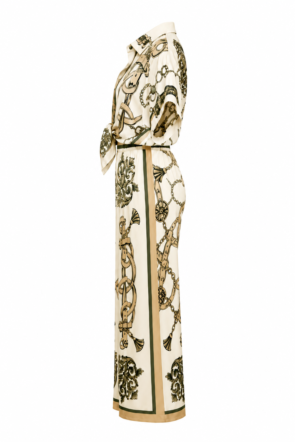 Blouse maillons écru kaki