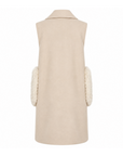 Beige vest with 2 fur pockets