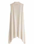 Mittellanges Feinstrick-Weste Beige