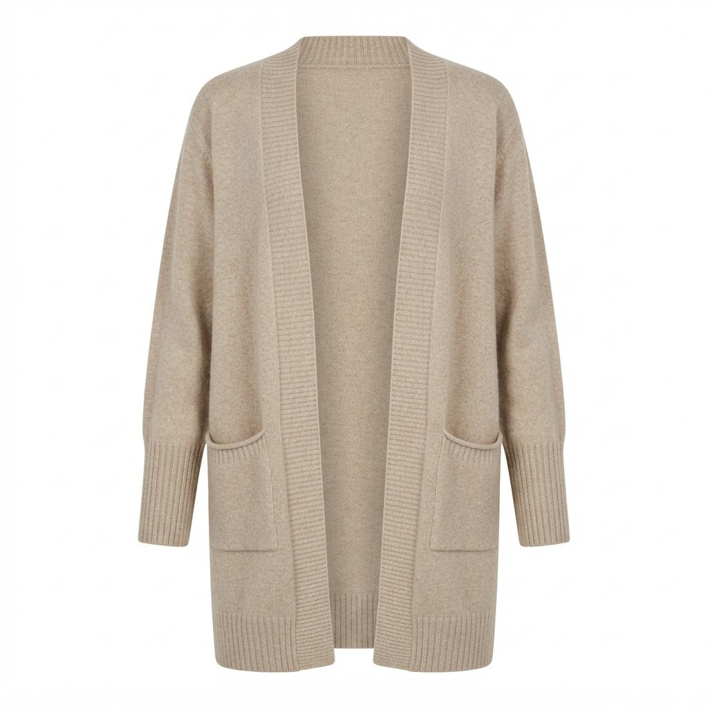 Gilet mi-long beige