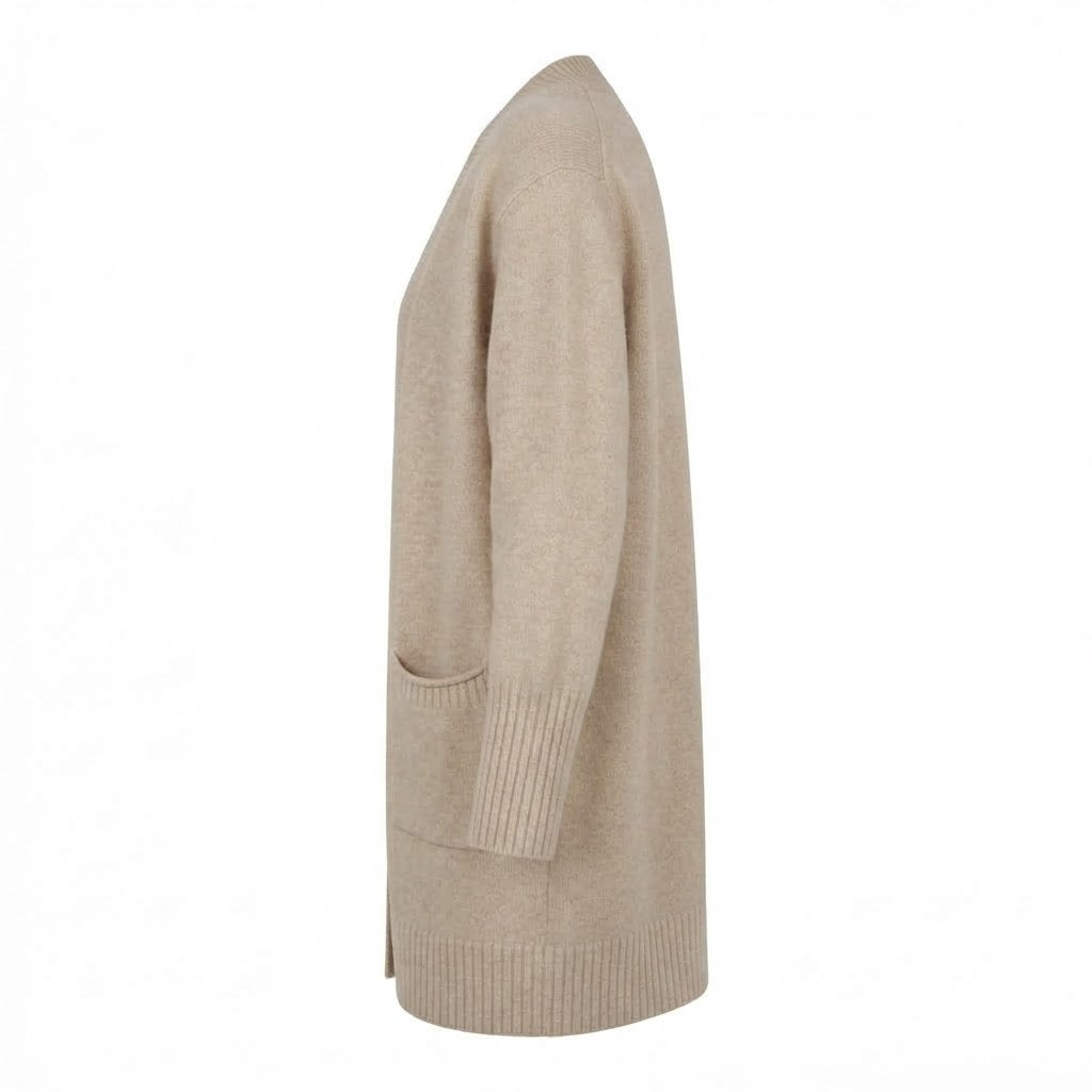 Gilet mi-long beige