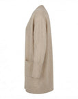 Gilet mi-long beige