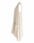 Mittellanges Feinstrick-Weste Beige