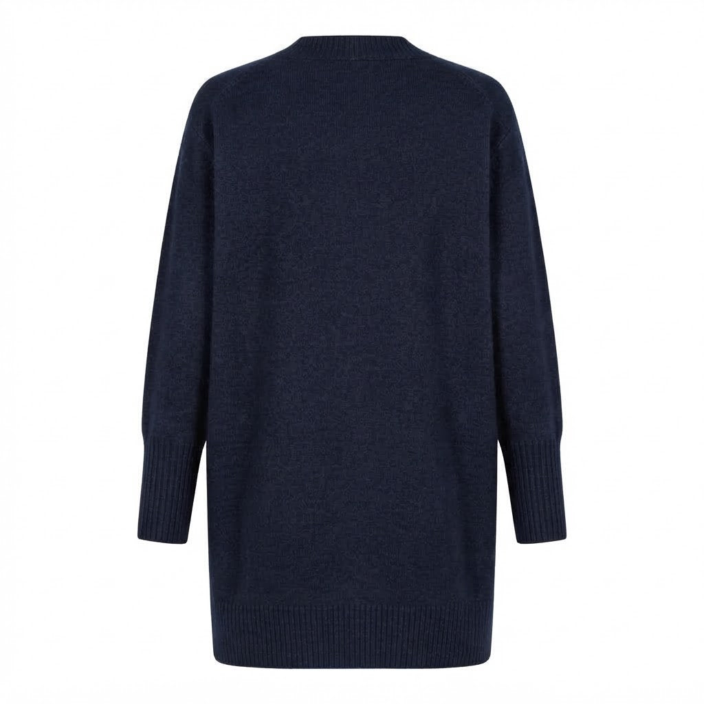 Gilet mi-long bleu marine