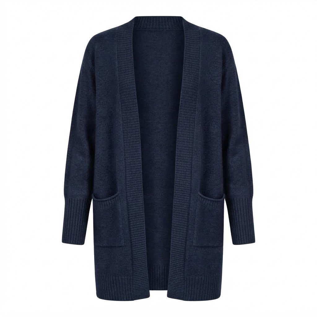 Gilet mi-long bleu marine