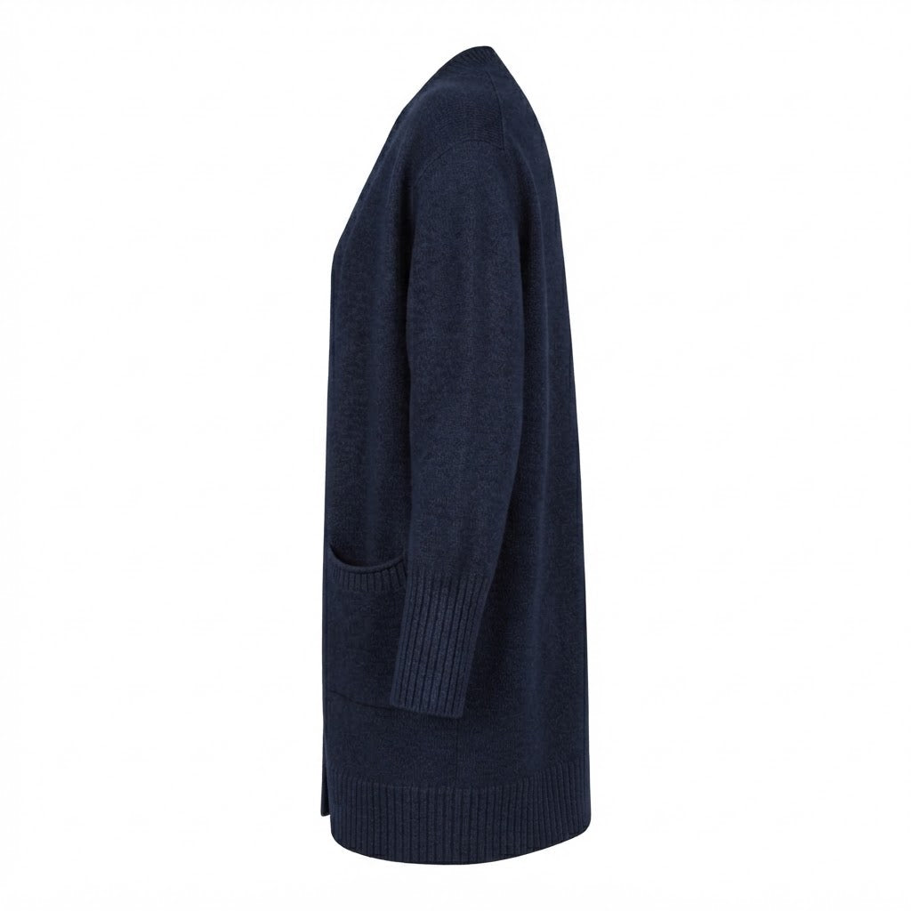 Gilet mi-long bleu marine