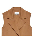 Cognac-colored vest with two fur pockets