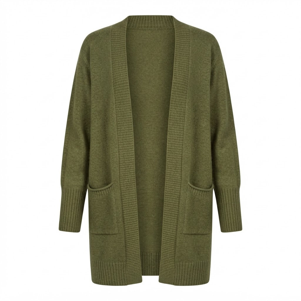 Gilet mi-long kaki