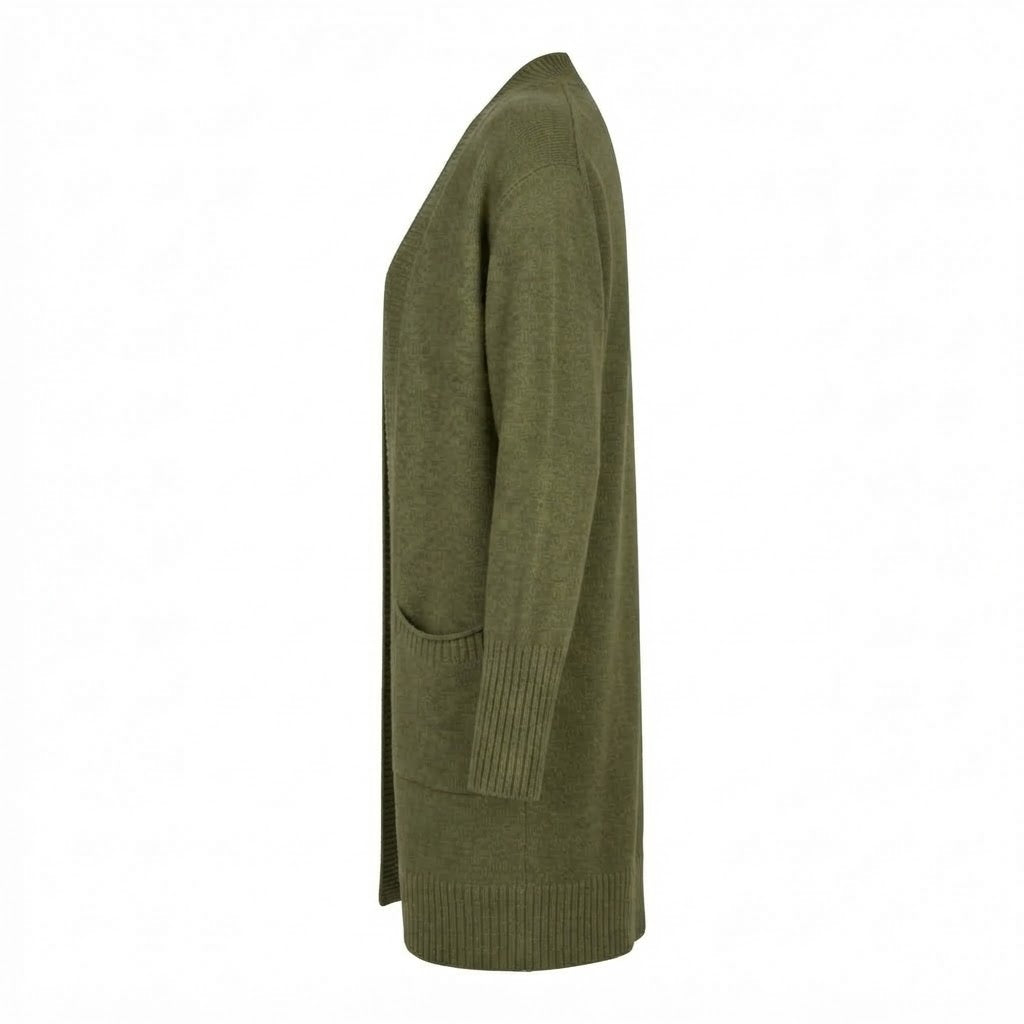 Gilet mi-long kaki