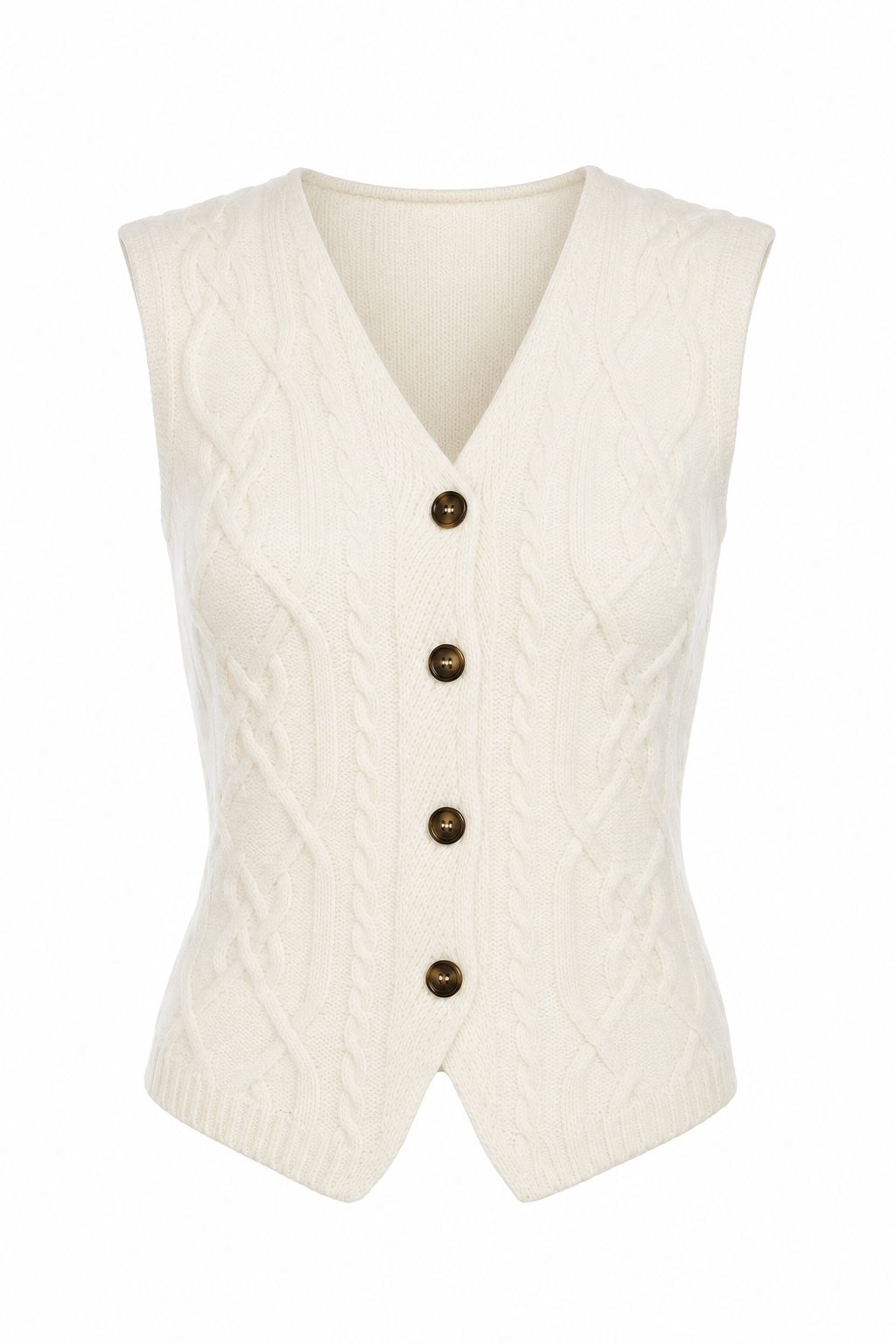 Interdee ecru twisted vest