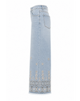 Jeans denim ajouré brodé