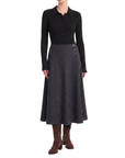 Anthracite Long Wool Skirt Interdee