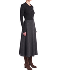 Anthracite Long Wool Skirt Interdee