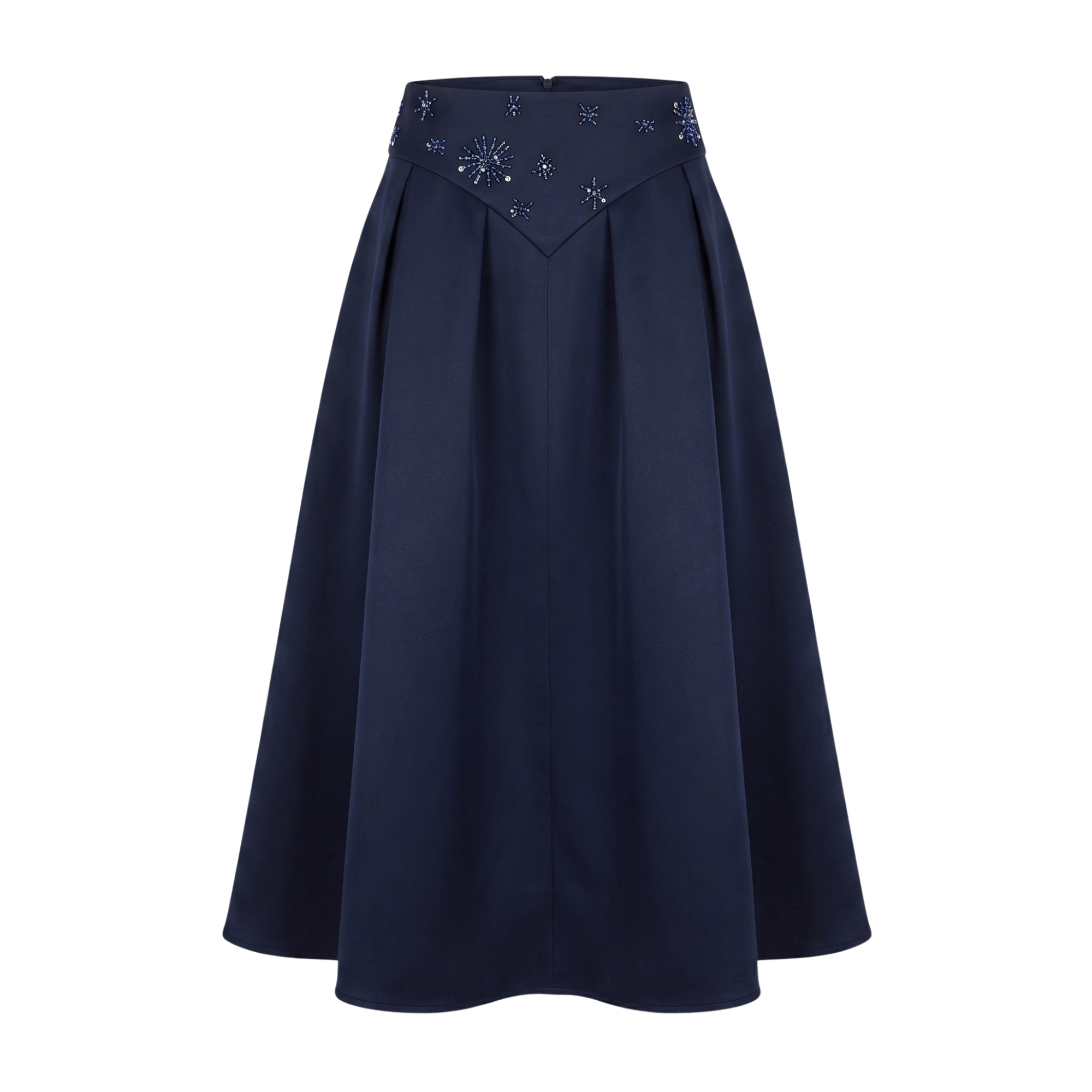 Jupe marine laine Interdee ceinture séquins