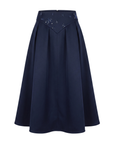 Jupe marine laine Interdee ceinture séquins