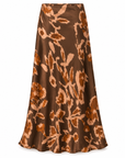 Jupe fluide motifs marron