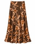 Jupe fluide motifs marron