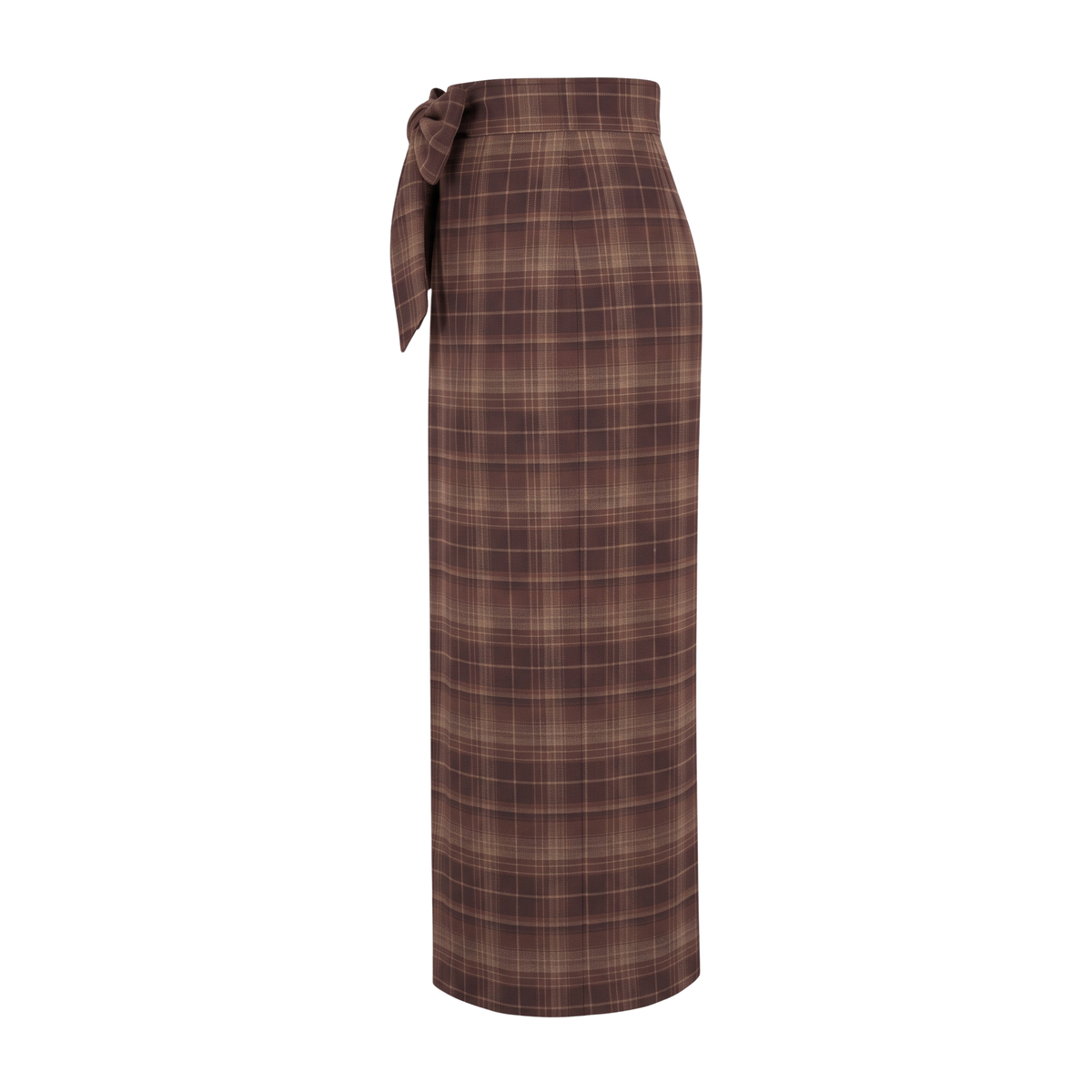 Jupe portefeuille tartan coffee