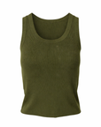 Khakifarbenes, feines, eisgestricktes Tanktop