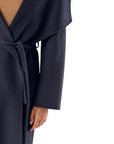 Manteau col châle marine