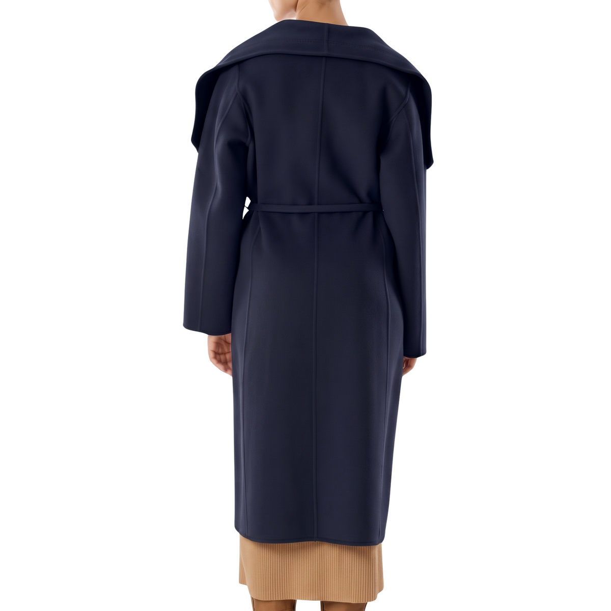 Manteau col châle marine