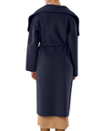 Manteau col châle marine