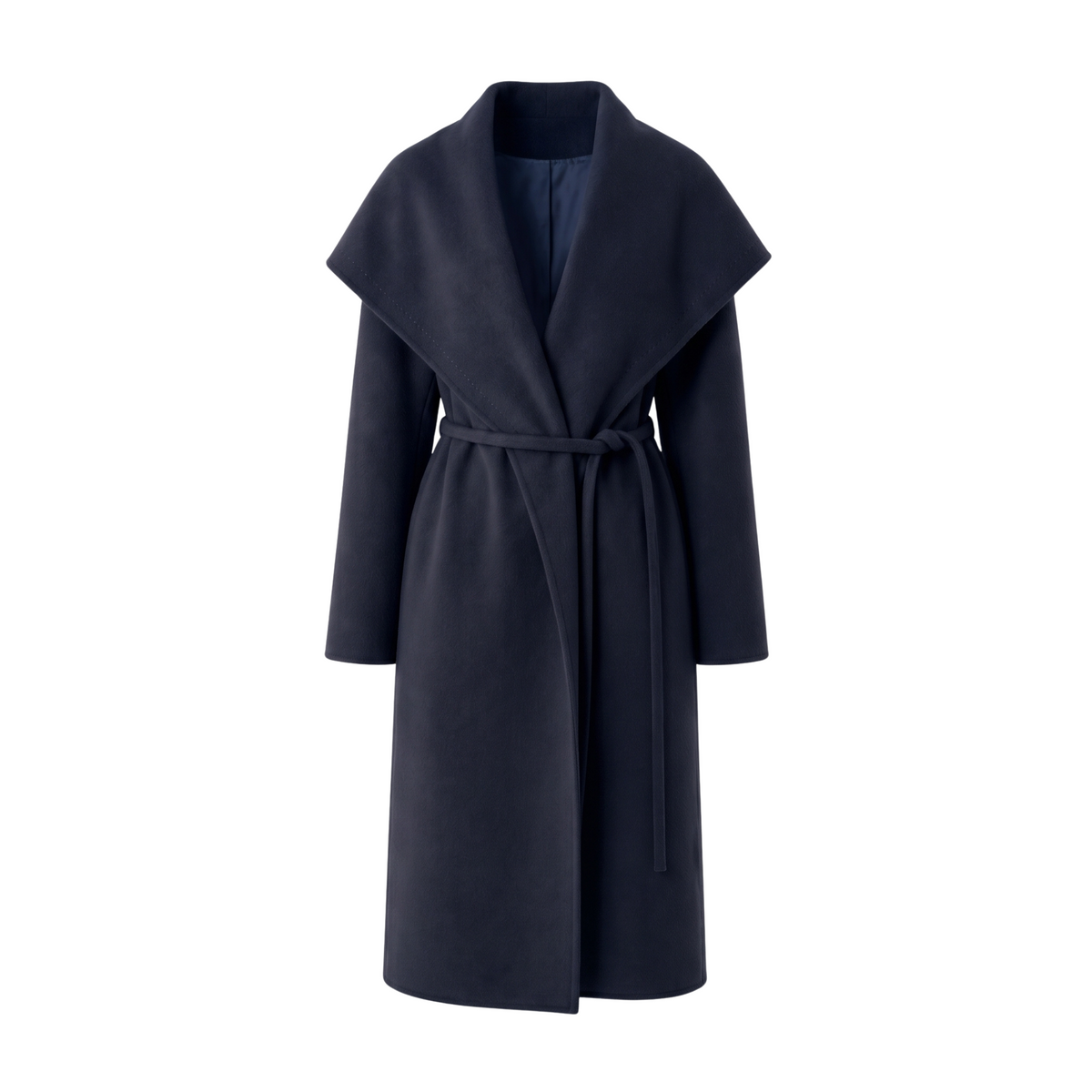 Manteau col châle marine