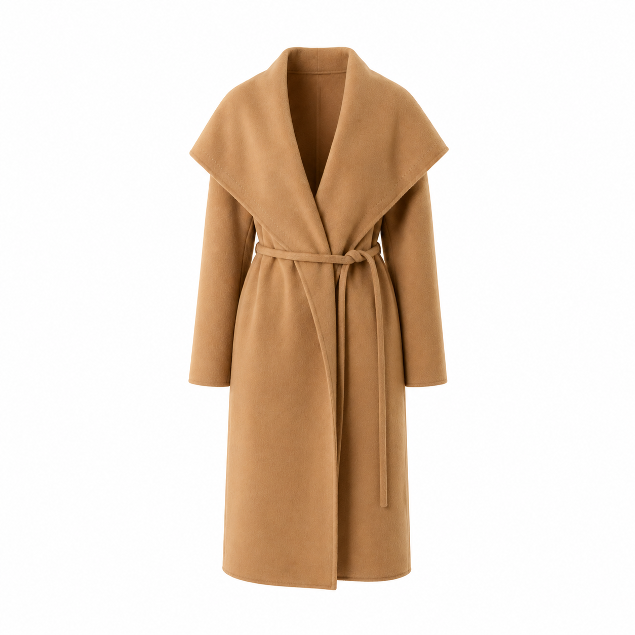 Manteau col châle camel