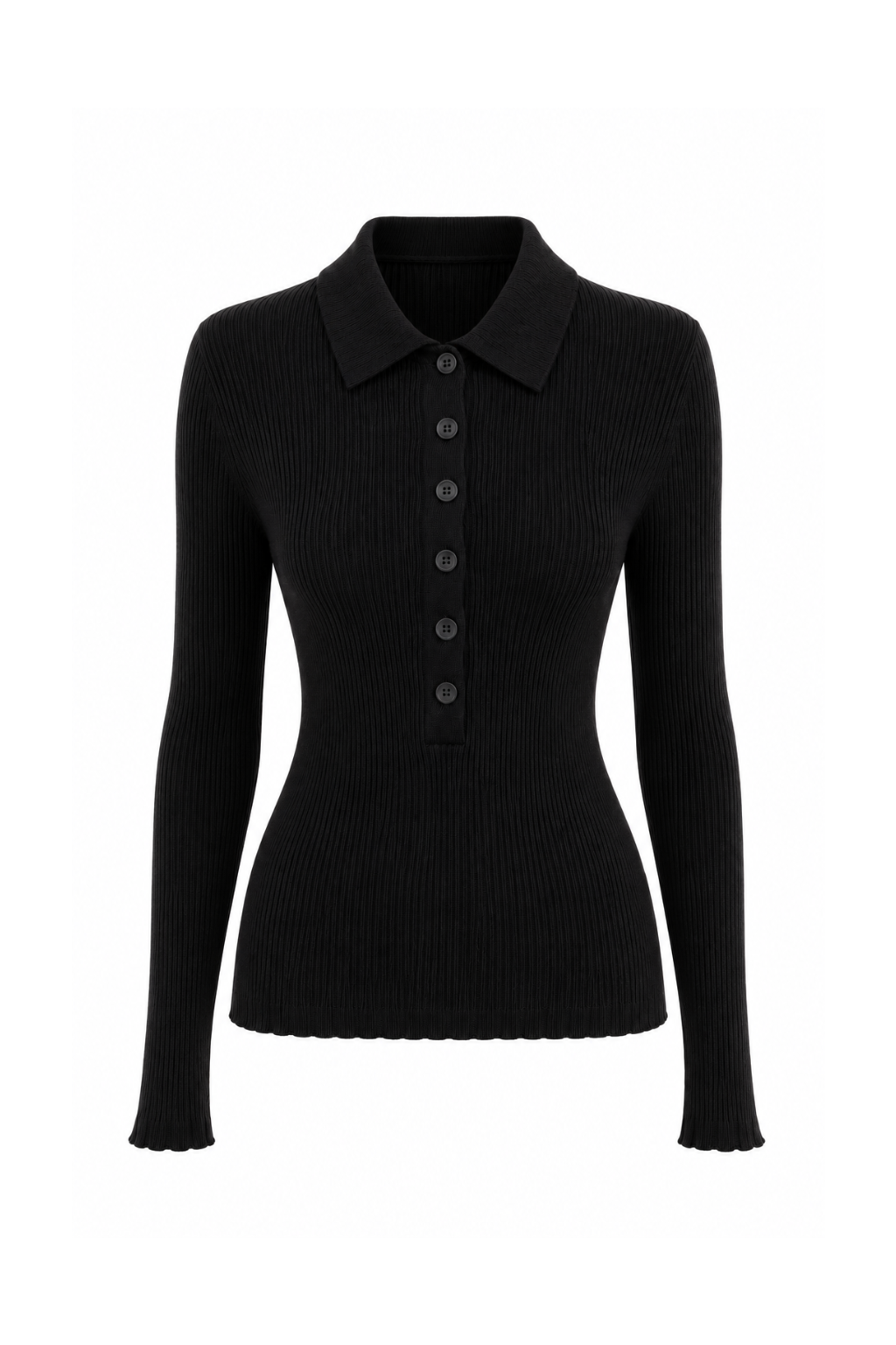 Pull chaussette col chemise noir Interdee